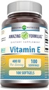 Erstaunliche Formeln Vitamin E 400 IU Pro Servierergänzung | Non-GMO | Glutenfrei (100 Softgels)