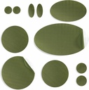 aZengear Riparazione Patch per Giacche, Tenda, Punta dello Shoe, Materasso dell'aria, Gonfiabili, Ingranaggio del PVC - Impermeabile, Autoadesivo, Tear-Cold-Heat-Resistant, Piumino Puffer (11 Pcs, Olive)