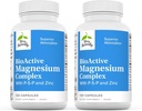 Terry Naturally BioActive Magnesium Complex - Knochen & Herz-Gesundheit Unterstützung - Ergänzung mit Vitamin B6, Zink & Magnesium - Pyridoxal-5-Phosphate Vegan Kapsel Supplement - 120 Kapseln (Pack von 2)