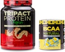 Nutrologie TRIPACT Vegan Protein Pulver, für Vegan Protein Shakes, Peanut Butter Vanille (20 Servierungen) BCAA Natural, Pflanzenbasierende BCAA Pulver, Lemonade Flavor (30 Servierungen)