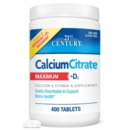 21st Century Vitamine Calcium Citrate Plus D3 Maximale Tabletten, 400 Count