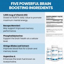Youthful Brain | Memory & Brain Health Support Supplement mit Bacopa Monnieri, Ginkgo Biloba, B12 - Einfach zu schlucken Tablets - 30-Day Supply (60 Count)