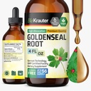 BIO KRAUTER Goldenseal Tincture - Vegan Lung Cleanse & Detox - Golden Seal Herb Supplement - Alcol & Sugar Gocce libere - 4 Fl.Oz.