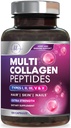 Multi Collagen Supplement 2400 mg - Typen I, II, III, V & X Multi Collagen Peptide Pillen für Frauen & Männer, hydrolysierte Collagen Ergänzungen, Haar, Haut, Nagel, & Joint Support Supplement, 120 Kapseln
