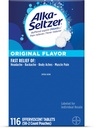 Alka-Seltzer Effervescent Tablets Original Flavor, Fast Multi-Symptom Relief von Kopfschmerzen und Body Ache, Auflösebare Effervescent Fizzy Tablets, Schmerz Relief Dispenser Pack, 116 Ct