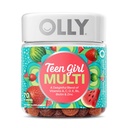 Olly Teen Girl Multi Gummy, gesunde Haut und Immununterstützung, 15 essentielle Vitamine, Biotin, Zink, Kalzium, kaubares Multivitamin, Beerenmelone, 35-Tage-Versorgung, 70 Zählung