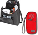 USA GEAR Nebulizzatore Caso di trasporto + Asma isolato Caso Inhaler (Red) - Bundle