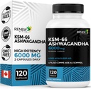 Ashwagandha KSM-66 Beilage 500MG pro Servierung mit schwarzem Pfeffer für höhere Absorption - Fokus &amp; Mood Unterstützung zur Steigerung von Energie & Schlafhilfe - Made in Canada - 120 Kapseln