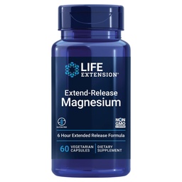 Life Extension Extend-Release Magnesium, verlängerte Herz- und Knochengesundheitsunterstützung, Herz- und Blutdruck-Gesundheitsunterstützung, bioverfügbare Formel, Glutenfrei, Non-GMO, Vegetarisch, 60 Kapseln