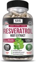 Kaya Naturals - Resveratrol Kapseln - Anti-Aging-Ergänzung - Antioxidantien mit Gehirnunterstützung - Maximale Vorteile - 180 Veggies Kapseln