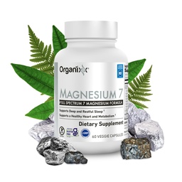 Organixx Magnesium-Glycinat-Ergänzung zur Unterstützung Schlaf, Muskel & Herz Gesundheit, 7 Typ Magnesium-Komplex mit Vitamin B6, Mangan-Zitrat, Glutenfrei, Vegan, Non GMO, hohe Absorption, 60 Kapseln