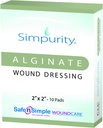 Calcium Alginat Wound Dressing 2" x 2" -Simpurity- Individuelle Thick Pads Antimikrobielle Alginat Dressing Fiber Padding medizinische Wound Pflege Produkte für Bed Sore-Pressure Sore-Leg Ulcer-Diabetic Foot