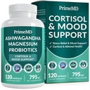 5-in-1 Cortisol Ergänzung für Frauen und Männer mit Ashwagandha für Beruhigung, Fokus und Adrenal Support Ergänzungen mit Shilajit Extract, Magnesium Glycinate, Probiotics (120 ct) (Pack von 1)