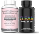 Re+Gen Nutrition Clean für Männer Fiber Supplement & Frauen Hormon Balance Unterstützung, Vitamin E, Dong Quai, Natürliche Ergänzungen für Bloating, Constipation und Gut Health, Hocker Weichspüler, hilft reinigen B