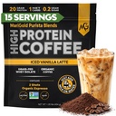MariGold High Protein Coffee - Iced Vanilla Latte, 20g Gras-Fed Whey Protein Isolate, Energy & Workout Boost, 2 Schüsse Bio Espresso, Non-GMO, 1 Net Carb, 1 Lb Bag, 15 Servierungen