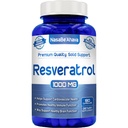 Resveratrol 1000mg Kapseln | Vegan freundliche Resveratrol Ergänzung von Easy Absorption Antioxidant japanische Knotweed für Haut Herz und Gehirn Unterstützung | Made in US cGMP Einrichtungen (90 Tage Versorgung)