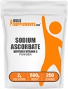 BulkSupplements.com Natrium Ascorbate Pulver - für Immununterstützung, Natrium Ascorbat Vitamin C - Gepuffertes Vitamin C, Glutenfrei, 2g pro Servierung, 500g (1.1 lbs) (Pack von 1)