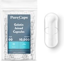 PureCaps USA - Leere Gelatin Kapseln Größe 00| 10.000 Fügen Pillen| Clear| Nicht-GMO zertifiziert | SLS, Gluten, Konservierungsmittelfrei