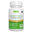 Igennus Fast Action Verdauungsenzyme & Betaine HCl, 10 Broad Spectrum Enzyme mit Protease, Lipase & Lactase, Papain & Bromelain, Pflanzenbasiertes Vegan, Clean Label, für Frauen und Männer, 90 Kapseln
