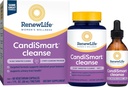 Renew Life Adult Cleanse - CandiSmart - 15-Day Yeast Cleansing Program - 2-Part Kit - Gluten & Dairy Free - 60 Vegetarische Kapseln + 1 Fl. Oz.