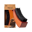 RED von Kiss Beard Brush mit 100% natürlichen Boar Bristles für Männer, Premium Holz Bürste, Bartsaches Grooming Shaving Comb, Tame und weichen Gesichtshaar (MOON SHAPE)