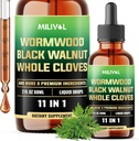Wormwood Liquid Drops - Wormwood Extract Tinktur mit Schwarz Walnuss, Ganze Tücher & 8 Weitere Kräuter - 2 Fl Oz für 60 Tage Versorgung