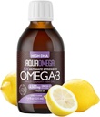 5X Ultimative Stärke Omega 3 Fischöl Flüssigkeit, Fischöl Ergänzungen mit hohen DHA und EPA Omega3 Fettsäuren, hohe Potenz Omega 3 mit Vitamin D, 7.60 floz, Zitronengeschmack