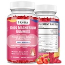 Magnesium Citrate Gummi für Kinder - Große Verkostung Kinder Magnesium Calm Supplement Unterstützung Nerve & Knochen Gesundheit, Starker Muskel für Kinder Wellness, Vegan Erdbeer Flavor Low-Sugar, 2 Pack-60 Count