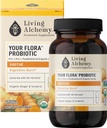 Ihre Flora Probiotic Soothe – Non-GMO Probiotics mit Fermented Soybean, Ginger, & Turmeric für Gut Balance, Digestion, & Support – Prebiotics, Postbiotics, Digestive Enzyme – Living Alchemy, 60 Pcs