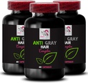 Anti-graue Haar-Ergänzung - ANTI GRAY HAIR COMPLEX - Vibrancy Boost, Graue Haarumkehr, Frische Haarschatten, Jugendherzige Schwingung, Farbe Langlebigkeit, Leuchtende Haarfarbe, Haar-Brillanz 3Bot 180Caps