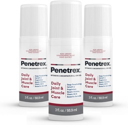 Penetrex Gelenk & Muskeltherapie - Beruhigendes Gel für Rücken, Hals, Hände, Füße - Premium Ganzkörper Rub mit Arnica, Vitamin B6 & MSM - 3oz Roll On Gel (3-Pack)