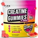 Creatine PreWorkout Gummies für Männer Frauen 6g, Creatine Monohydrate Pre Post Workout Recovery Muscle Building Supplement Protein Chewables, Vegan Watermelon Creatina Gym Booty Growth Gains (120 Ct)