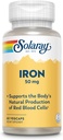 SOLARAY Eisen Kapseln 50mg - Eisen Ergänzung für Frauen und Männer w/Parsley und Gelb Dock Root, unterstützt Körper natürliche Produktion von roten Blutzellen, 60-Tage Garantie, 60 Portionen