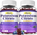 2 Pack Kalium-Zitrat-Gummi, Kalium-Ergänzung für Muskel-Gesundheit, Leg Cramp Relief & Elektrolyt Balance, Vegan, Non-GMO, Glutenfrei, Blueberry Flavor, 120 Count