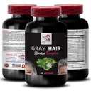 Pflanze Sterol Complex - GRAY HAIR REVERSE - üppiges Haar, strahlendes Glanz, Haar funkeln, revitalisierende Formel, jugendlicher Ton, Haarverjünger, Haarstreu, natürliche Haarfarbe 1 Flasche 60 Kapseln