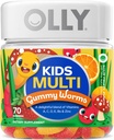 OLLY Kids Multivitamin Gummy Worms Sour Fruit Punch Vitamine A C D E Bs Zink 45 Tage Versorgung 70 Count
