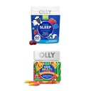 OLLY Kids Sleep Gummy, Melatonin, L Theanine, Kamille, 60 Count und Kids Multivitamin Gummy Worms, Vitamine A C D E Bs Zink, 70 Count