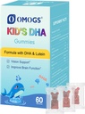 OMOGS Kinder DHA Blueberry Duftgummis, mit Lutein, Omega-3 & Vitamin C Algae DHA, für Augengesundheit, Gehirngesundheit & Gesundheit, Glutenfrei, Vegan, 60 Gummi.