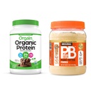 Orgain Bio Vegan Protein Pulver, Schokolade Fudge 2 lbs + PBfit Original 30 oz