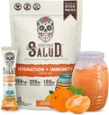 Salud 2-in-1 Hydration Packets + Immunität Elektrolyte Pulver, Mandarin - Agua Fresca Drink Mix, Elderberry, Dairy & Soy Free, Non-GMO, Glutenfrei, Vegan, Low Calorie, 1g Zucker (15 Servierungen)