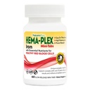 NaturesPlus Hema-Plex Iron - 60 Slow-Release Mini-Tabs - 85 mg Chelat Iron - Total Blood Health - mit Vitamin C & Bioflavonoids - Vegan, Glutenfrei - 30 Servietten