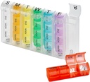 Weekly Pill Organizer - Pill Planner für Pillen und Vitamine Tag Woche, 4 Times-a-Day Medication Reminder, AM PM Compartments Montag bis Sonntag für Reisen oder Geldbeutel