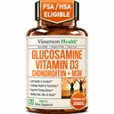 Glucosamin Chondroitin mit Vitamin D3 2000IU – FSA Eligible Joint Supplements für Männer und Frauen – Joint Health, Hair Skin Nails, Bone Health & Comfort mit MSM, Vit D, Bromelain & Boswellia – 120 Tabs