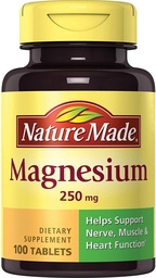 Natur Made Magnesium 250 mg Tabletten 100 ea (Pack mit 5)