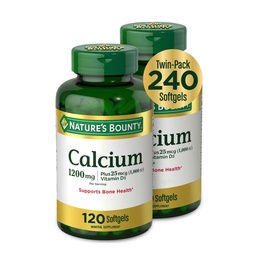 Calcium della purezza 1200 mg con vitamina D3 - Bone Health Softgels, Calcium e vitamina D supplemento, 120 Ct (2-Pack)