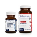 Metagenics Bundle - D3 10.000 + K & MethylCare - 60 Softgels von D3 für Immununterstützung, Knochengesundheit & Herzgesundheit* - 120 Kapseln von MethylCare für Homocystein Metabolismus & Methylierung*