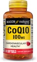 MASON NATURAL Co Q10 100 mg - Gesundes Herz und zelluläre Energieproduktion, unterstützt Herz-Kreislauf-Gesundheit, 30 Softgel