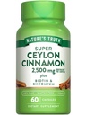 Nature's Truth Ceylon Cinnamon Kapseln | 2500mg | plus Chrom und Biotin | 60 Count | Vegan, Non-GMO & Gluten Kostenlose Ergänzung
