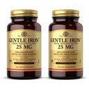 Solgar Gentle Iron (Iron Bisglycinat) 25 mg - 180 Gemüsekapseln, Paket von 2 - Nicht-Verhalten, Gentle on Your Stomach - Non-GMO, Gluten Free - 360 Total Servings