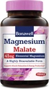 Bonawell Magnesium Malat, gebunden an Malic Acid, hohe Absorption, 45mg elementares Magnesium, Muskelrelaxation & Energieproduktion, Easy-to-Swallow Caps, No Gluten Soy & Dairy, Vegan & Non-GMO, 90 Cts